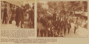 874096 Collage van 2 foto's betreffende de begrafenis van het Utrechtse S.D.A.P.-raadslid en lid van de Provinciale ...